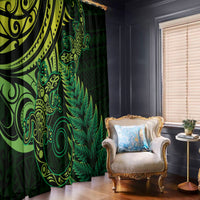 New Zealand Lizard Window Curtain Silver Fern Aotearoa Maori Green Version LT14 - Polynesian Pride