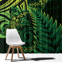 New Zealand Lizard Window Curtain Silver Fern Aotearoa Maori Green Version LT14 - Polynesian Pride