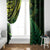 New Zealand Lizard Window Curtain Silver Fern Aotearoa Maori Green Version