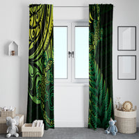 New Zealand Lizard Window Curtain Silver Fern Aotearoa Maori Green Version LT14 - Polynesian Pride