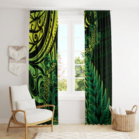 New Zealand Lizard Window Curtain Silver Fern Aotearoa Maori Green Version LT14 - Polynesian Pride