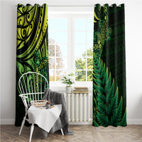 New Zealand Lizard Window Curtain Silver Fern Aotearoa Maori Green Version LT14 - Polynesian Pride