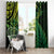 New Zealand Lizard Window Curtain Silver Fern Aotearoa Maori Green Version