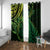 New Zealand Lizard Window Curtain Silver Fern Aotearoa Maori Green Version