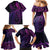 New Zealand Lizard Family Matching Mermaid Dress and Hawaiian Shirt Silver Fern Aotearoa Maori Purple Version