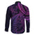 New Zealand Lizard Family Matching Off Shoulder Maxi Dress and Hawaiian Shirt Silver Fern Aotearoa Maori Purple Version