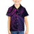 New Zealand Lizard Family Matching Off Shoulder Short Dress and Hawaiian Shirt Silver Fern Aotearoa Maori Purple Version