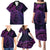 New Zealand Lizard Family Matching Puletasi and Hawaiian Shirt Silver Fern Aotearoa Maori Purple Version