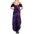 New Zealand Lizard Family Matching Summer Maxi Dress and Hawaiian Shirt Silver Fern Aotearoa Maori Purple Version