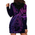 New Zealand Lizard Hoodie Dress Silver Fern Aotearoa Maori Purple Version