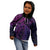 New Zealand Lizard Kid Hoodie Silver Fern Aotearoa Maori Purple Version