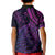 New Zealand Lizard Kid Polo Shirt Silver Fern Aotearoa Maori Purple Version