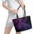 New Zealand Lizard Leather Tote Bag Silver Fern Aotearoa Maori Purple Version