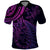 New Zealand Lizard Polo Shirt Silver Fern Aotearoa Maori Purple Version