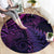 New Zealand Lizard Round Carpet Silver Fern Aotearoa Maori Purple Version