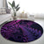 New Zealand Lizard Round Carpet Silver Fern Aotearoa Maori Purple Version