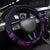 New Zealand Lizard Steering Wheel Cover Silver Fern Aotearoa Maori Purple Version