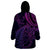 New Zealand Lizard Wearable Blanket Hoodie Silver Fern Aotearoa Maori Purple Version