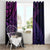 New Zealand Lizard Window Curtain Silver Fern Aotearoa Maori Purple Version