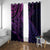 New Zealand Lizard Window Curtain Silver Fern Aotearoa Maori Purple Version