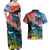 Personalised United States And New Zealand Couples Matching Off Shoulder Maxi Dress and Hawaiian Shirt USA Eagle With Kowhai Aotearoa Tui Bird