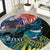 Personalised United States And New Zealand Round Carpet USA Eagle With Kowhai Aotearoa Tui Bird