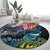 Personalised United States And New Zealand Round Carpet USA Eagle With Kowhai Aotearoa Tui Bird