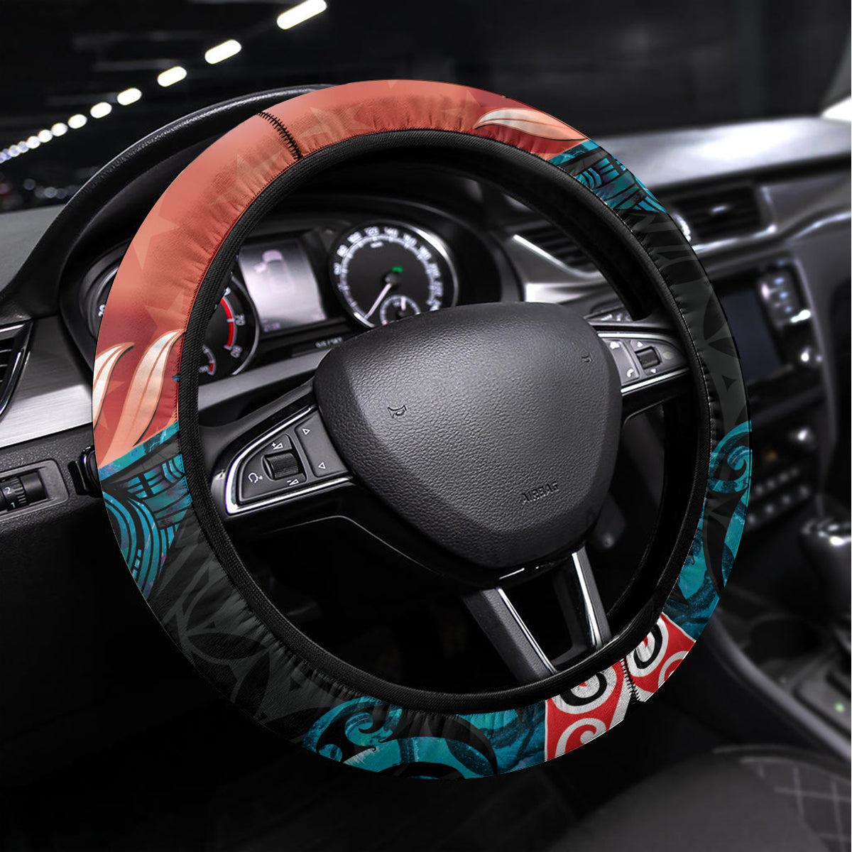 Personalised United States And New Zealand Steering Wheel Cover USA Eagle With Kowhai Aotearoa Tui Bird