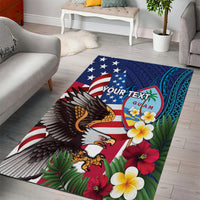 Personalised United States And Guam Area Rug USA Eagle With Guahan Seal Tropical Vibes LT14 - Polynesian Pride
