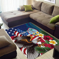 Personalised United States And Guam Area Rug USA Eagle With Guahan Seal Tropical Vibes LT14 - Polynesian Pride