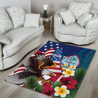 Personalised United States And Guam Area Rug USA Eagle With Guahan Seal Tropical Vibes LT14 - Polynesian Pride