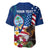 Personalised United States And Guam Baseball Jersey USA Eagle With Guahan Seal Tropical Vibes