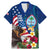 Personalised United States And Guam Family Matching Mermaid Dress and Hawaiian Shirt USA Eagle With Guahan Seal Tropical Vibes