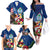 Personalised United States And Guam Family Matching Off The Shoulder Long Sleeve Dress and Hawaiian Shirt USA Eagle With Guahan Seal Tropical Vibes