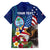 Personalised United States And Guam Family Matching Off The Shoulder Long Sleeve Dress and Hawaiian Shirt USA Eagle With Guahan Seal Tropical Vibes