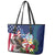 Personalised United States And Guam Leather Tote Bag USA Eagle With Guahan Seal Tropical Vibes