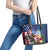 Personalised United States And Guam Leather Tote Bag USA Eagle With Guahan Seal Tropical Vibes