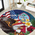 Personalised United States And Guam Round Carpet USA Eagle With Guahan Seal Tropical Vibes