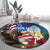 Personalised United States And Guam Round Carpet USA Eagle With Guahan Seal Tropical Vibes