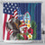 Personalised United States And Guam Shower Curtain USA Eagle With Guahan Seal Tropical Vibes