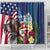 Personalised United States And Guam Shower Curtain USA Eagle With Guahan Seal Tropical Vibes