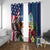 Personalised United States And Guam Window Curtain USA Eagle With Guahan Seal Tropical Vibes