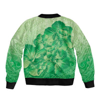 Aloha Hawaii Molokai Island Bomber Jacket Hibiscus Tribal Honu Hawaiian Tattoo Green LT14 - Polynesian Pride