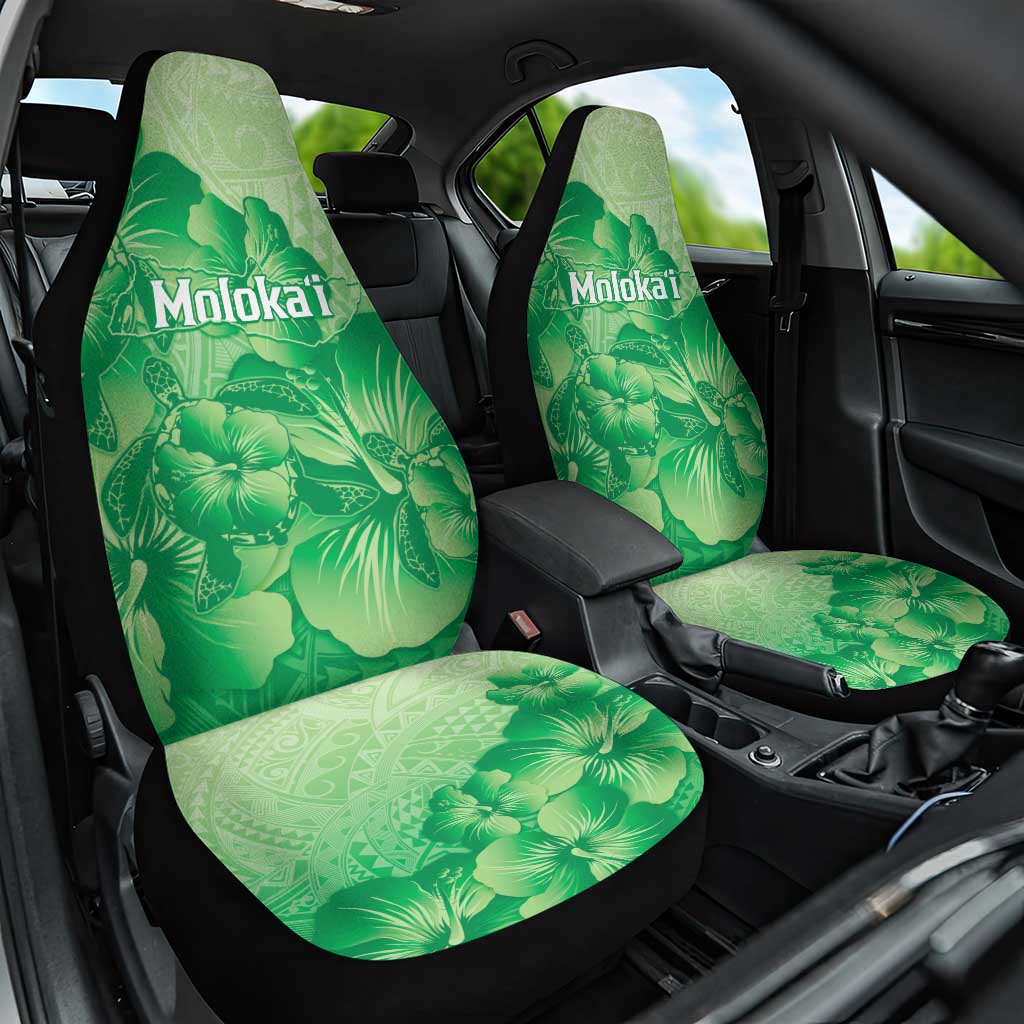 Aloha Hawaii Molokai Island Car Seat Cover Hibiscus Tribal Honu Hawaiian Tattoo Green LT14 One Size Green - Polynesian Pride