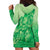 Aloha Hawaii Molokai Island Hoodie Dress Hibiscus Tribal Honu Hawaiian Tattoo Green