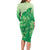 Aloha Hawaii Molokai Island Long Sleeve Bodycon Dress Hibiscus Tribal Honu Hawaiian Tattoo Green