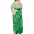 Aloha Hawaii Molokai Island Off Shoulder Maxi Dress Hibiscus Tribal Honu Hawaiian Tattoo Green