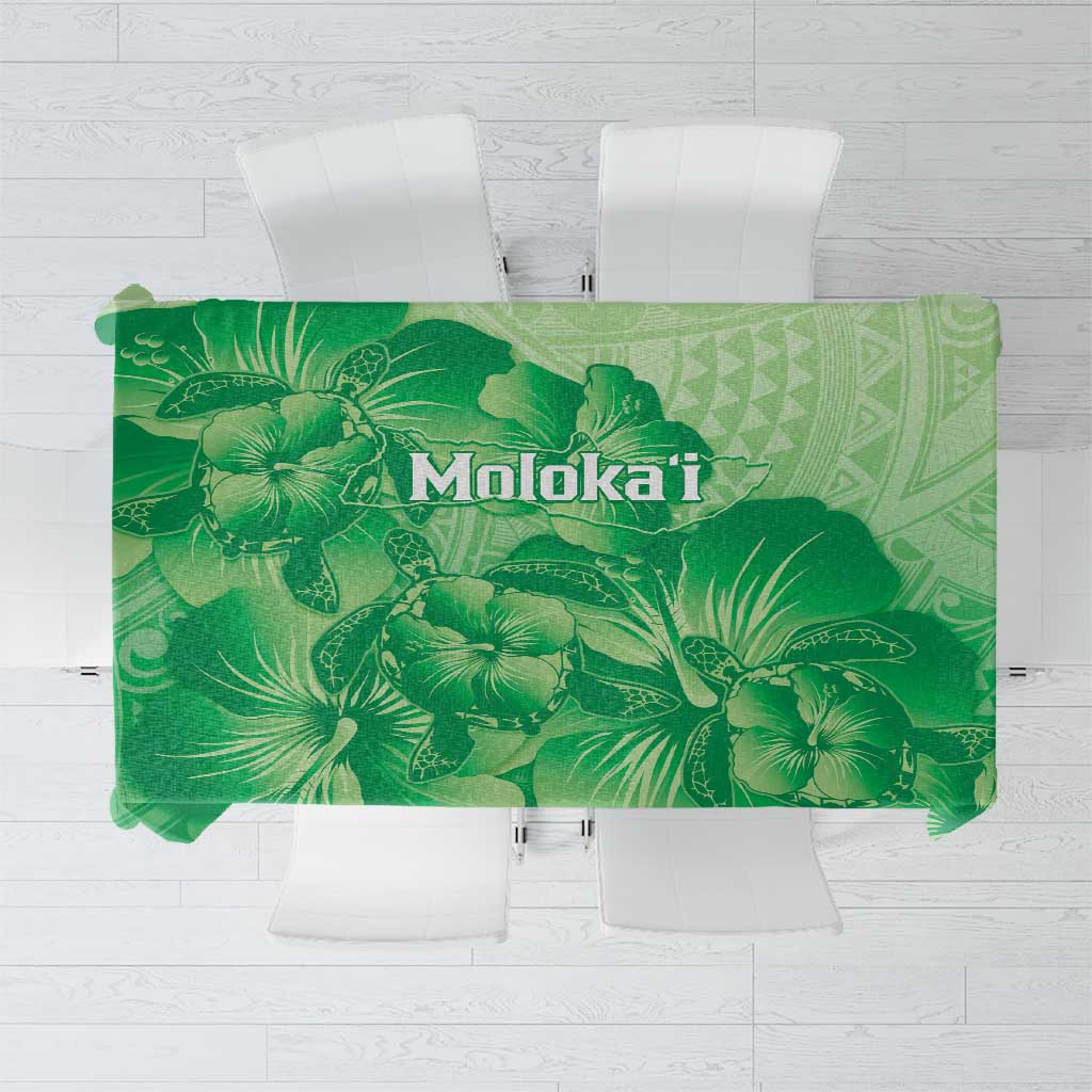 Aloha Hawaii Molokai Island Tablecloth Hibiscus Tribal Honu Hawaiian Tattoo Green LT14 Green - Polynesian Pride