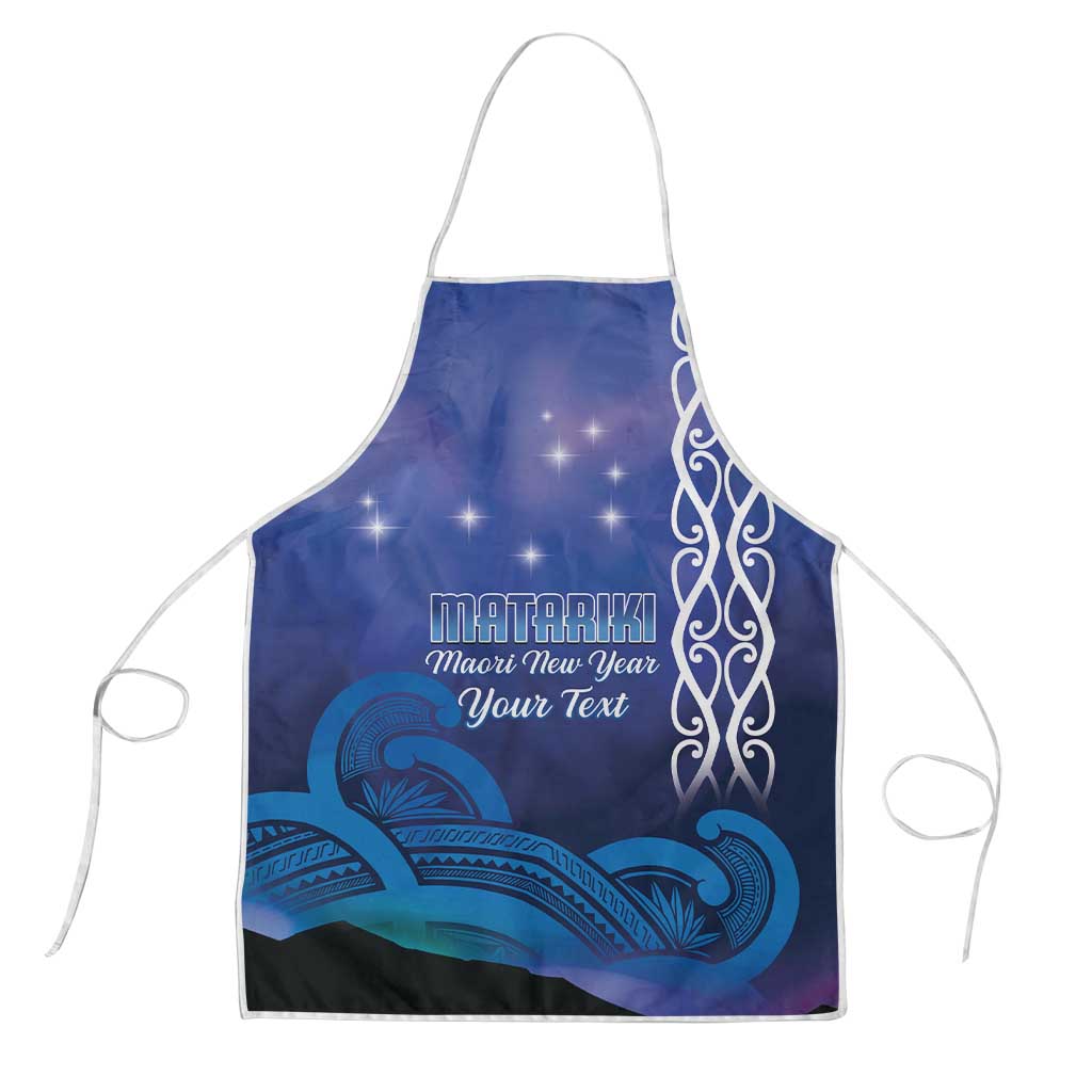Personalised Matariki New Zealand Apron Maori New Year Galaxy Koru Pattern LT14 Blue - Polynesian Pride