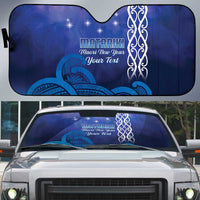 Personalised Matariki New Zealand Auto Sun Shade Maori New Year Galaxy Koru Pattern LT14 Blue - Polynesian Pride